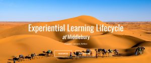 screenshot of front page of Experiential Learning Lifecycle website showing desert with camels and people