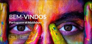 screenshot of Portuguese at Middlebury website showing face colorfully painted